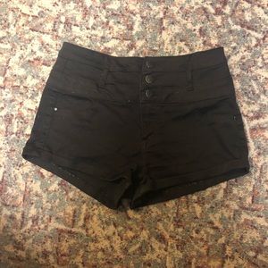 High waisted black shorts